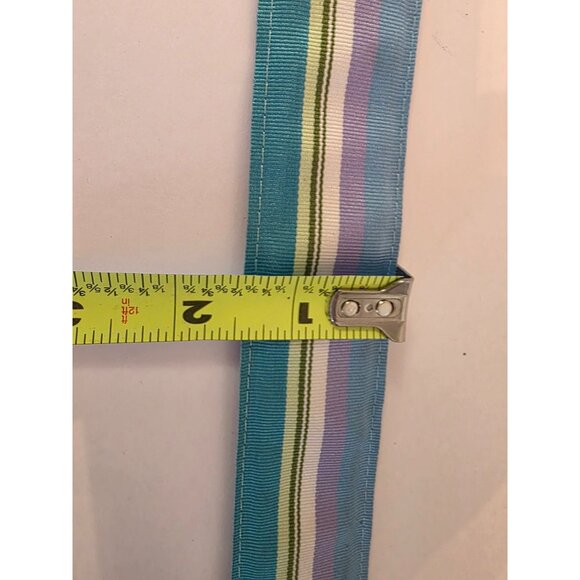 Eliza B Leather Man Womens Belt Medium With Bamboo Buckle & Striped Design - Picture 8 of 8